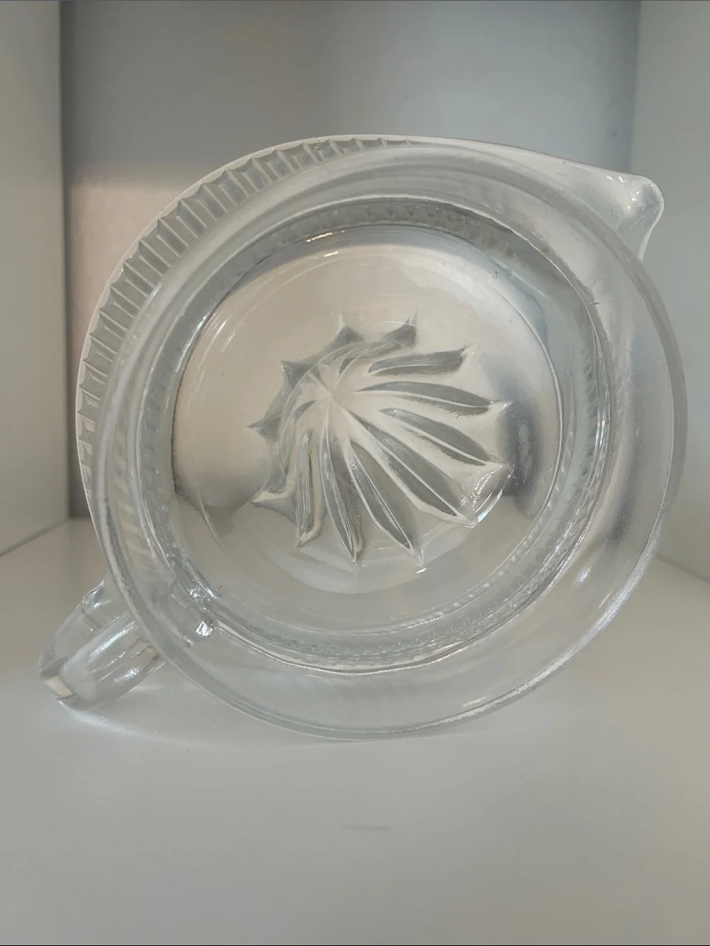 Large Vintage Clear Glass Juicer Reamer